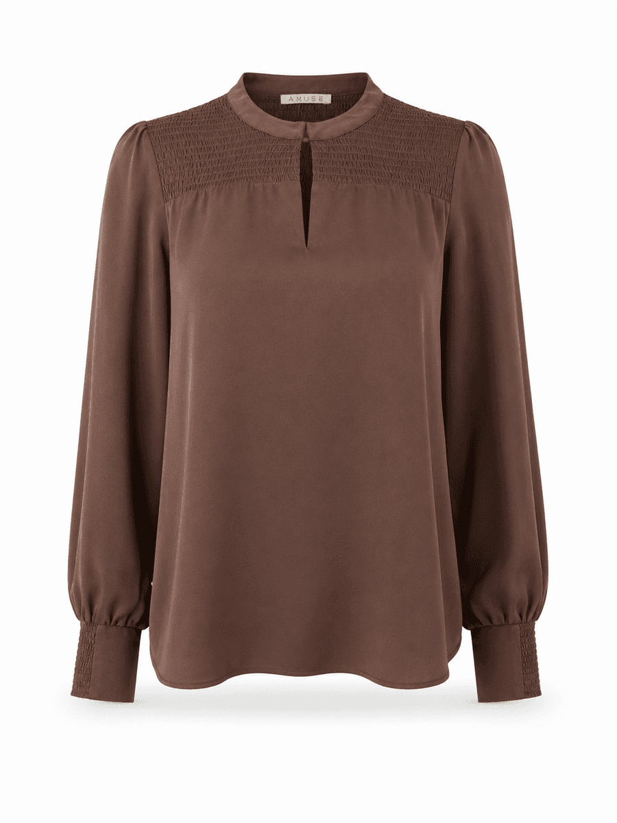 Amuse Silkebluse Agnes BrownAW25