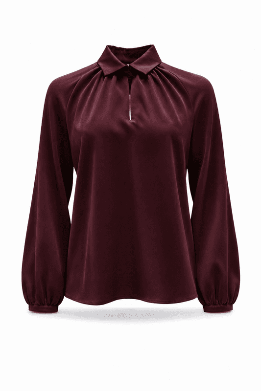 Amuse Silkebluse Hilde 159BurgundyAW26