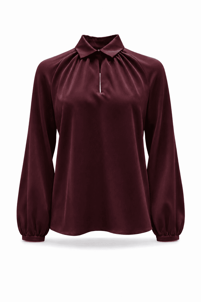 Amuse Silkebluse Hilde 159BurgundyAW26