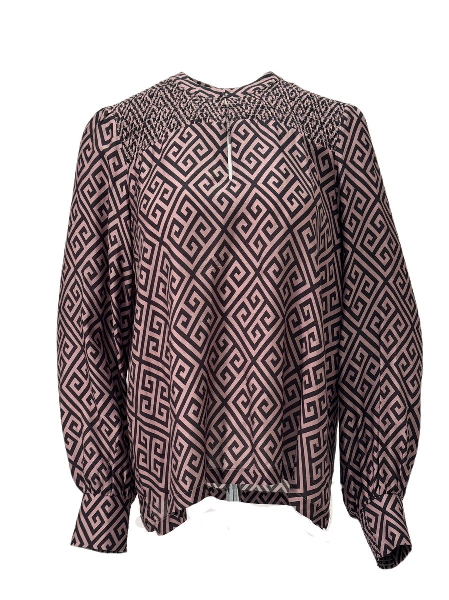 Amuse Bluse Agnes Stripet Black/SandSS25