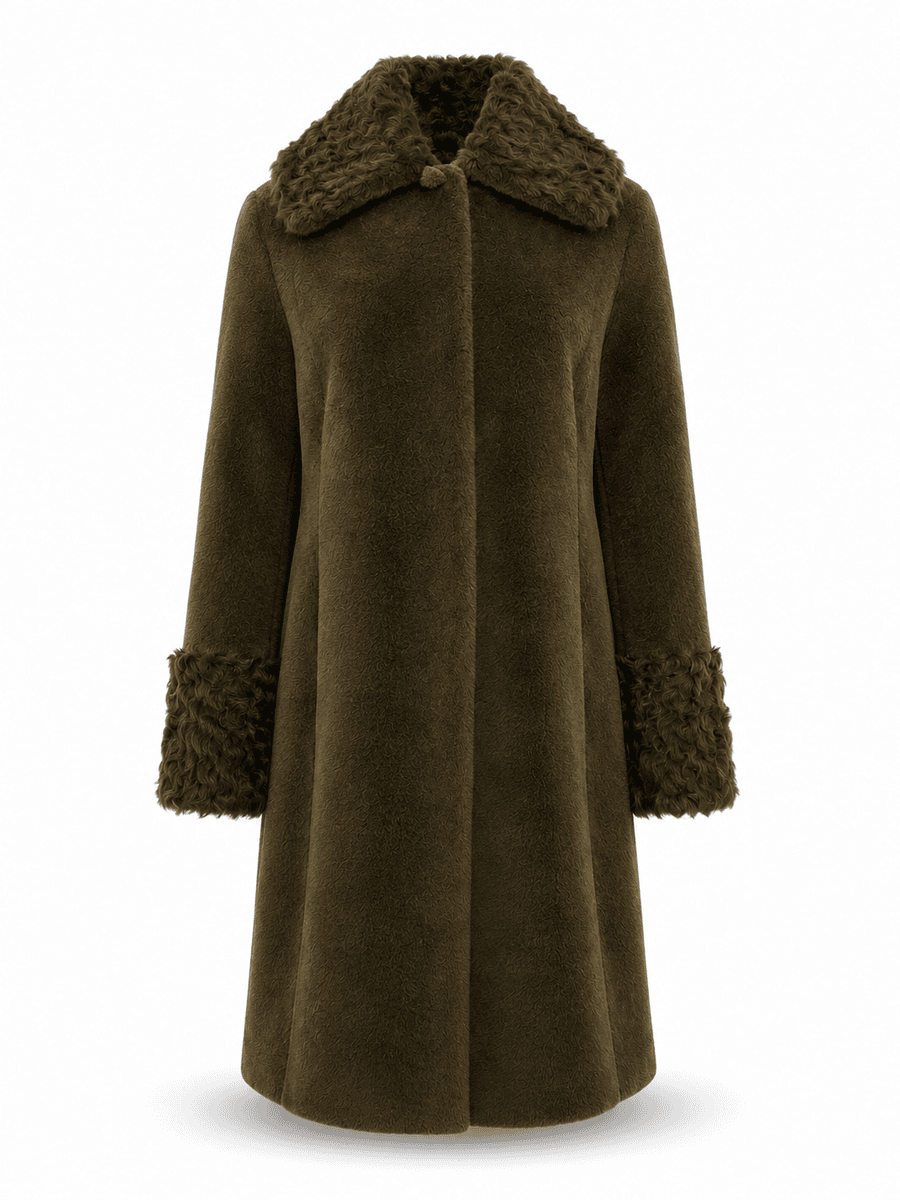 Amuse Shearling Coat Oprah Olive