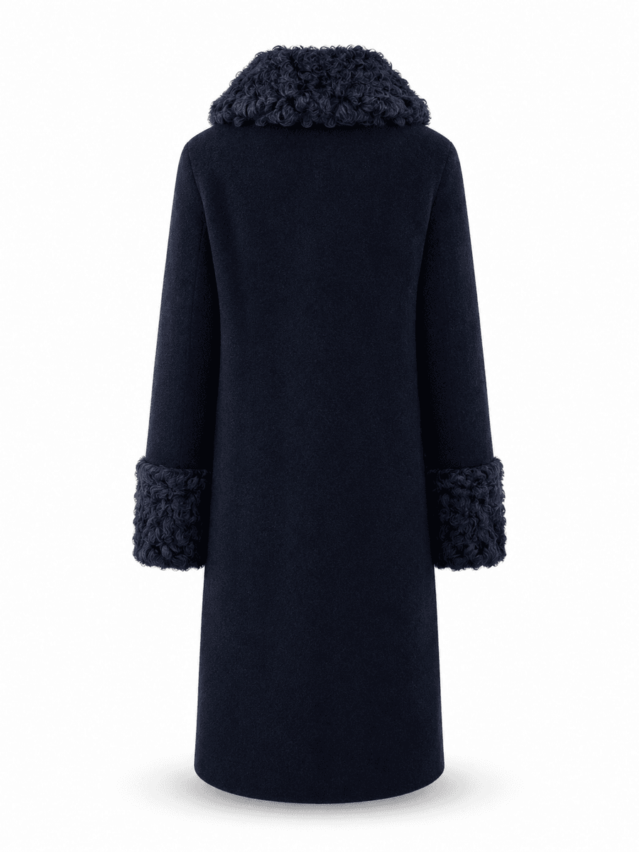Amuse Shearling Coat Oprah Navy