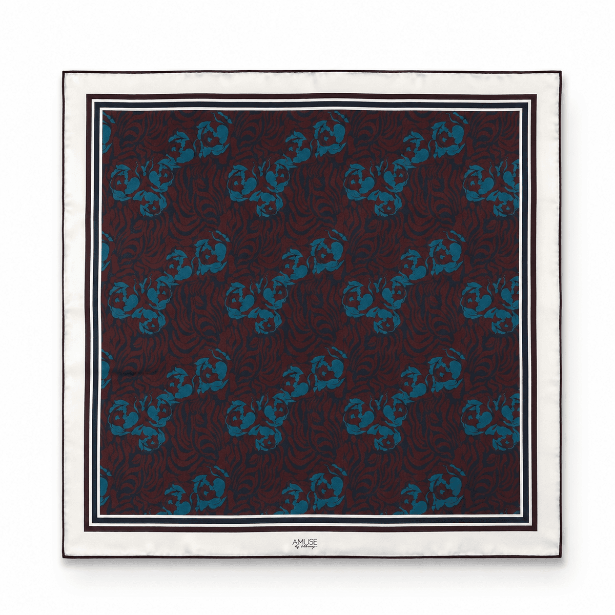 Amuse Silkeskjerf Eloise 859Burg/Navy/GreenPrintAW26
